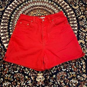 Red Jean Shorts